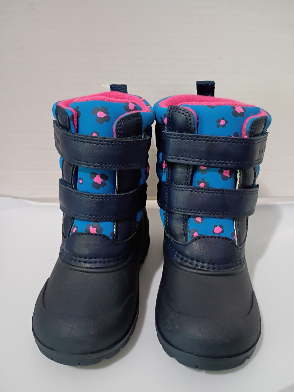 Carter's Navy Blue Floral Snow Boots with Pink Lining - Picture 6 of 8